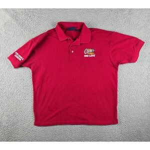 Raising Canes Fry Cook Cashier Employee Worker Polo Shirt Womens L Red Love Logo
